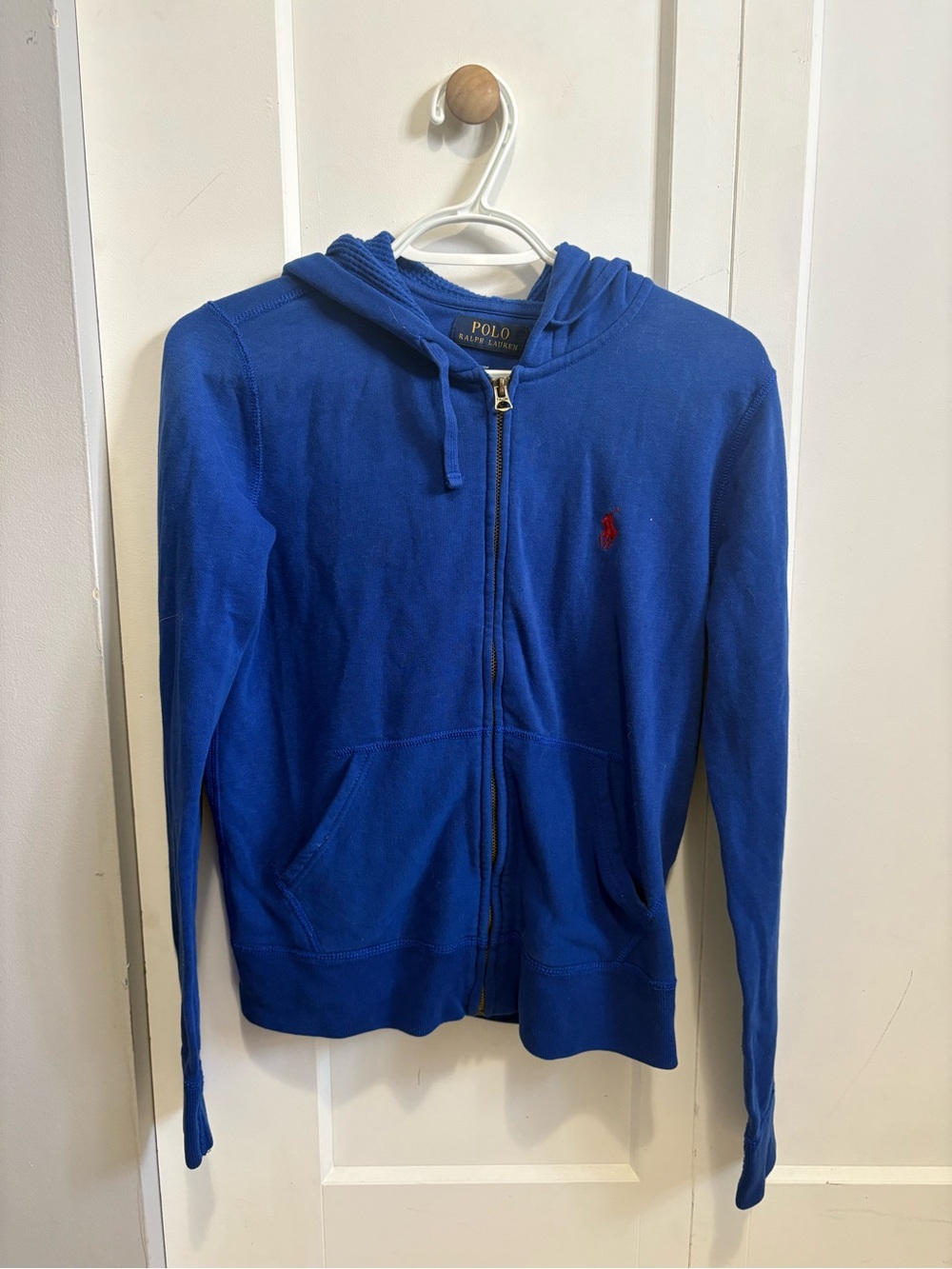 Polo by Ralph Lauren Women’s Royal Blue Zip Hoodie with Red Pony